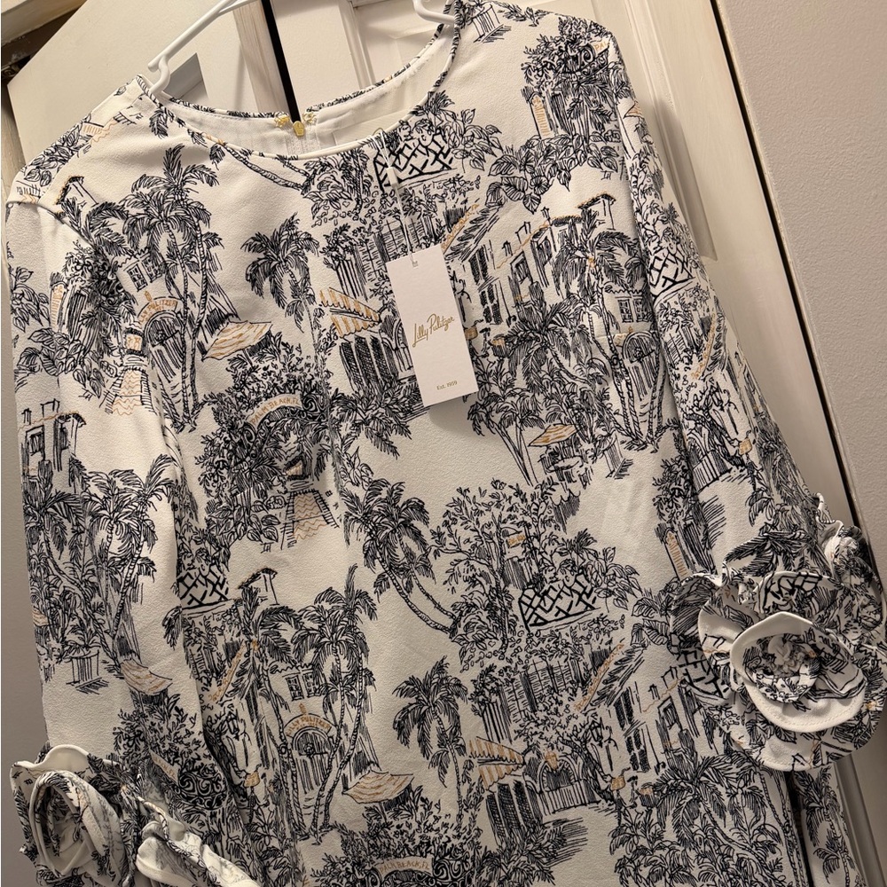 NWT LILLY PULITZER LU DRESS SIZE 8 COCONUT PB ANNIVERSARY TOILE - Picture 2 of 15